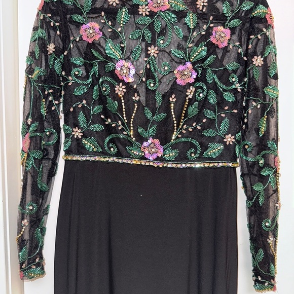 NWT | Mac Duggal 67870 Beaded Illusion High Neck Trumpet Gown Size 4 - Picture 5 of 14